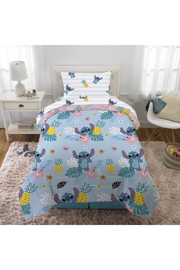 Lilo & Stitch Pastel Stitch 5 Piece Full Size Kids Comforter Set