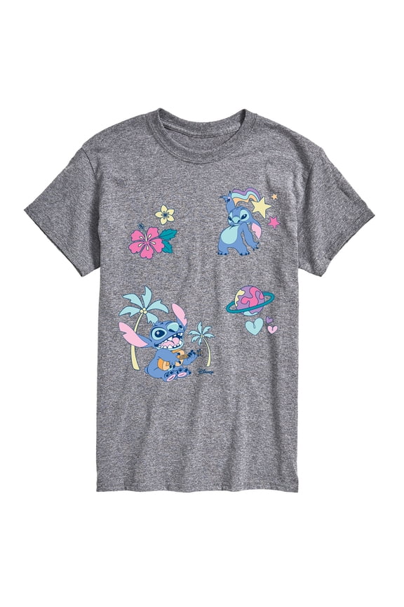 - Lilo Stitch Patch Oversized - Men's Short Sleeve Graphic T-Shirt