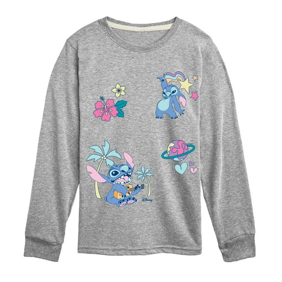 Disney - Lilo Stitch Patch Oversized - Youth Long Sleeve Graphic T-Shirt