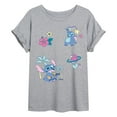 thumbnail image 1 of Disney - Lilo Stitch Patch  - Womens  Graphic T-Shirt, 1 of 4