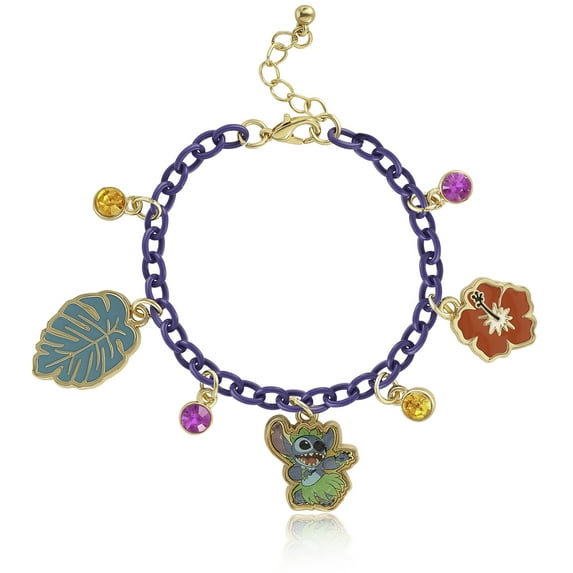 Disney Lilo & Stitch Purple Chain Charm Bracelet