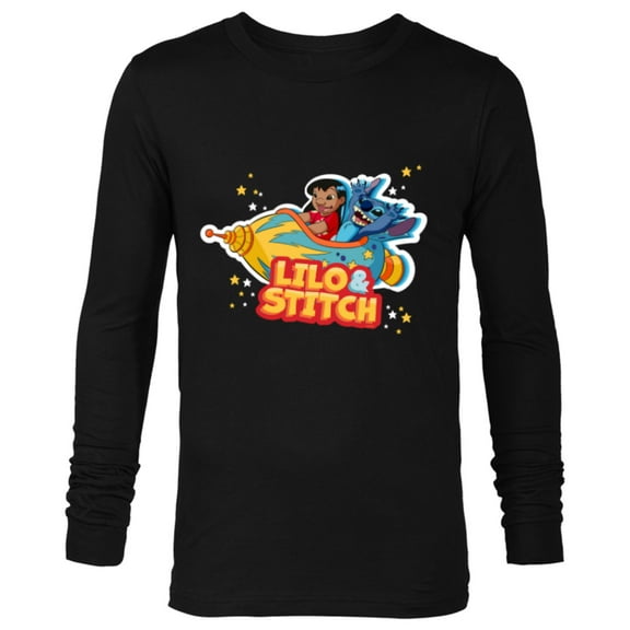 Disney Lilo & Stitch Rocket Ride - Long Sleeve T-Shirt for Men - Customized-Black