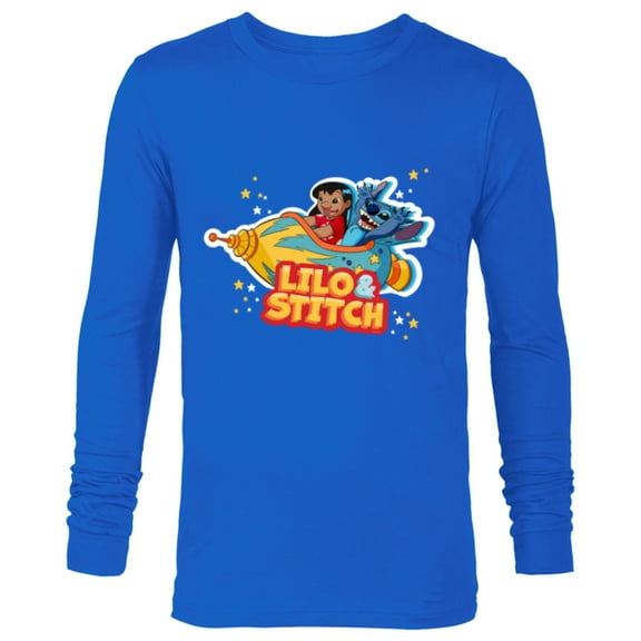 Disney Lilo & Stitch Rocket Ride - Long Sleeve T-Shirt for Men - Customized-Navy