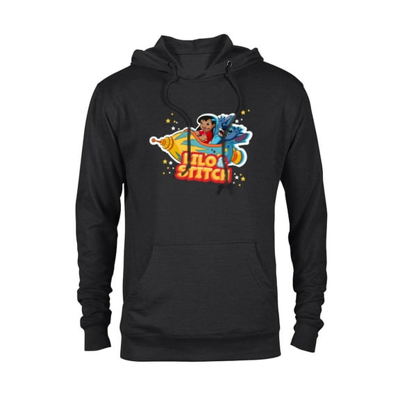 Disney Lilo & Stitch Rocket Ride - Pullover Hoodie for Adults - Customized-Black