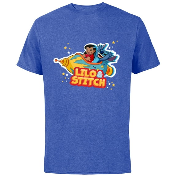 Disney Lilo & Stitch Rocket Ride - Short Sleeve Cotton T-Shirt for Adults - Customized-Royal Heather