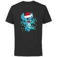 thumbnail image 1 of Disney Lilo & Stitch Santa 626 Christmas Lights - Short Sleeve Cotton T-Shirt for Adults - Customized-Black, 1 of 5