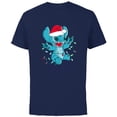 thumbnail image 1 of Disney Lilo & Stitch Santa 626 Christmas Lights - Short Sleeve Cotton T-Shirt for Adults - Customized-Navy, 1 of 5