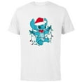 thumbnail image 1 of Disney Lilo & Stitch Santa 626 Christmas Lights - Short Sleeve Cotton T-Shirt for Adults - Customized-White, 1 of 5