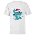 thumbnail image 1 of Disney Lilo & Stitch Santa 626 Christmas Lights - Short Sleeve T-Shirt for Kids - Customized-White, 1 of 5