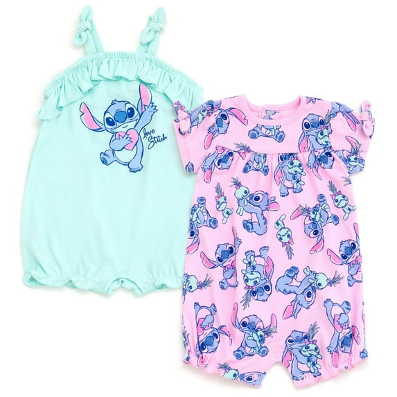 Disney Lilo & Stitch Scrump 2 Pack Sleeveless Rompers Newborn to Infant