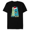 thumbnail image 1 of Disney Lilo & Stitch Seasons Greetings Holiday - Short Sleeve Blended T-Shirt for Adults - Customized-Black, 1 of 5