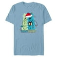 thumbnail image 1 of Disney Lilo & Stitch Seasons Greetings Holiday - Short Sleeve Blended T-Shirt for Adults - Customized-Ocean Blue, 1 of 5