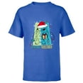 thumbnail image 1 of Disney Lilo & Stitch Seasons Greetings Holiday - Short Sleeve T-Shirt for Kids - Customized-Royal, 1 of 5