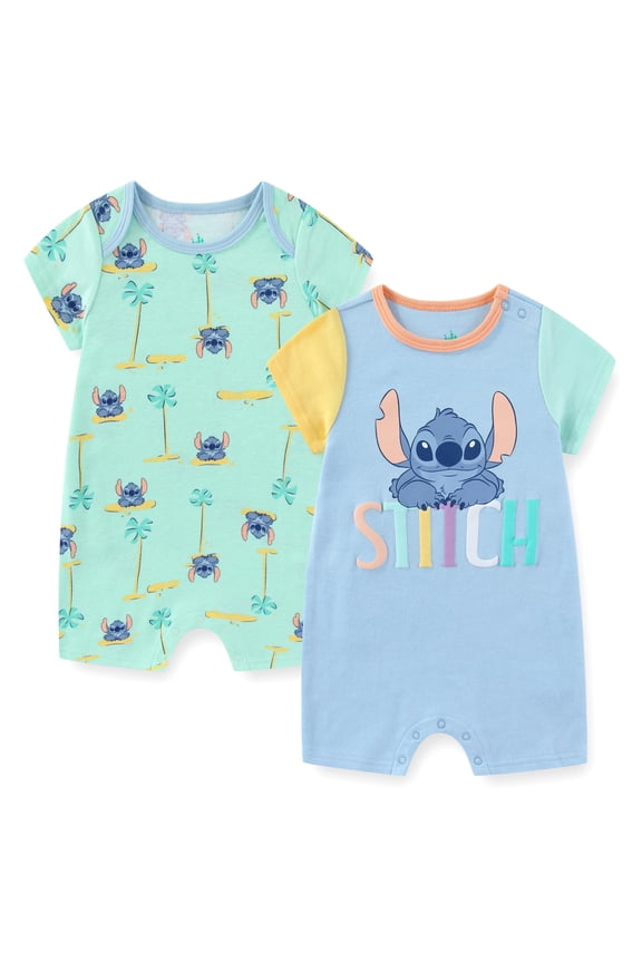Lilo & Stitch Short Sleeve Romper (Baby Boys), 2 Pack, Sizes 12M-24M