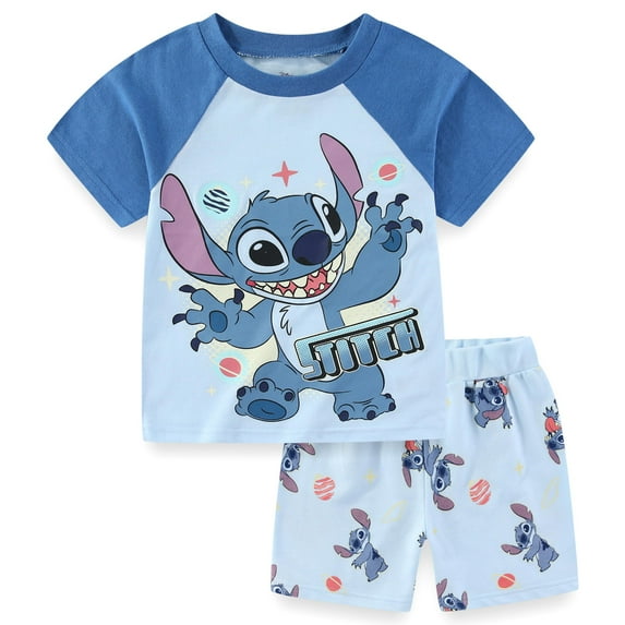 Disney Lilo & Stitch Short Sleeve T-Shirt and French Terry Shorts Set (Boys), 2 Piece Set, Sizes 4-12