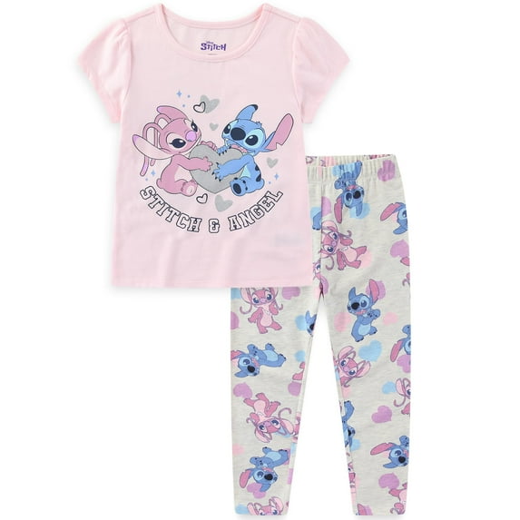 Disney Lilo & Stitch Short Sleeve T-Shirt and Legging Pants Set (Girls), 2 Piece Set, Sizes 4-12