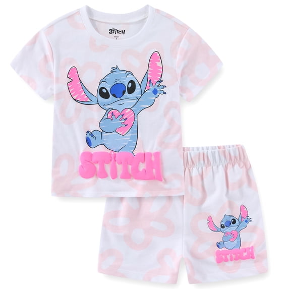 Disney Lilo & Stitch Short Sleeve T-Shirt and Shorts Set (Girls), 2 Piece Set, Sizes 4-12