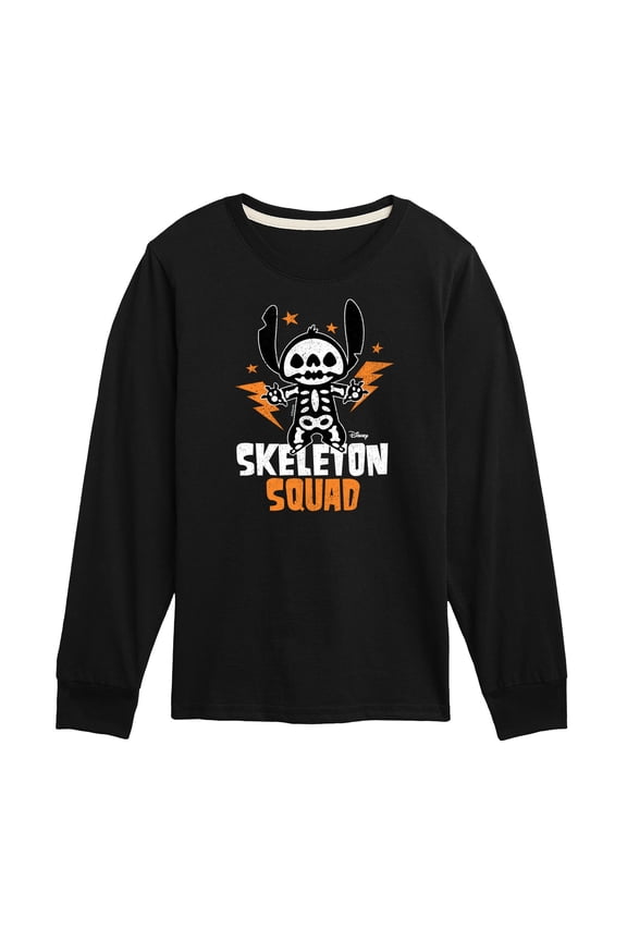 - Lilo & Stitch - Skeleton Squad - Toddler & Youth Long Sleeve Graphic T-Shirt