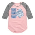 thumbnail image 1 of Disney - Lilo & Stitch - Sketch Drawing Of Stitch - Toddler & Youth Girls Raglan Graphic T-Shirt, 1 of 4