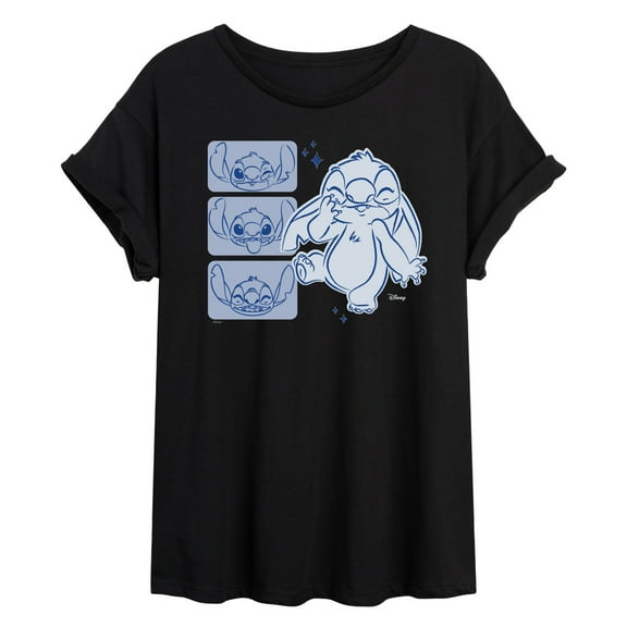 Disney - Lilo & Stitch - Sketched Faces of Stitch - Women's Oversized T-Shirt