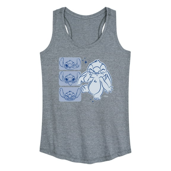 Disney - Lilo & Stitch - Sketched Faces of Stitch - Women's Racerback Tank Top
