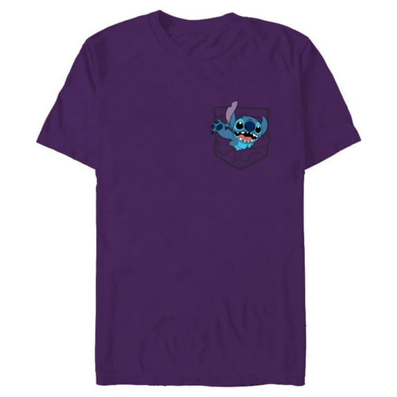 Disney Lilo & Stitch Small Pocket Breakout 626 - Short Sleeve Blended T-Shirt for Adults - Customized-Purple