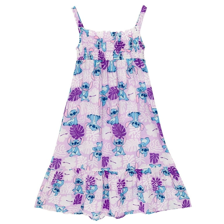 Disney Smocked Maxi Dress for Little Girls with Ruffle Hem Stitch
