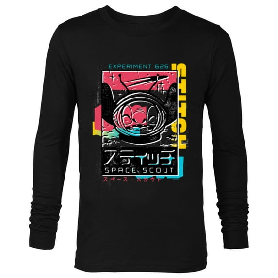 Disney Lilo & Stitch Space Scout Stitch Experiment 626 - Long Sleeve T-Shirt for Men - Customized-Black