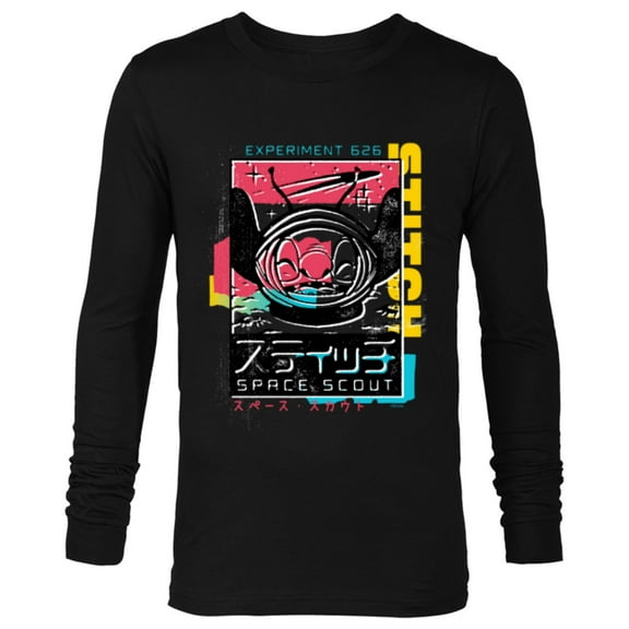 Disney Lilo & Stitch Space Scout Stitch Experiment 626 - Long Sleeve T-Shirt for Men - Customized-Black