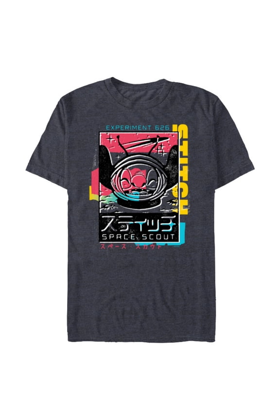 Lilo & Stitch Space Scout Stitch Experiment 626 - Short Sleeve Blended T-Shirt for Adults - Customized-Navy Heather