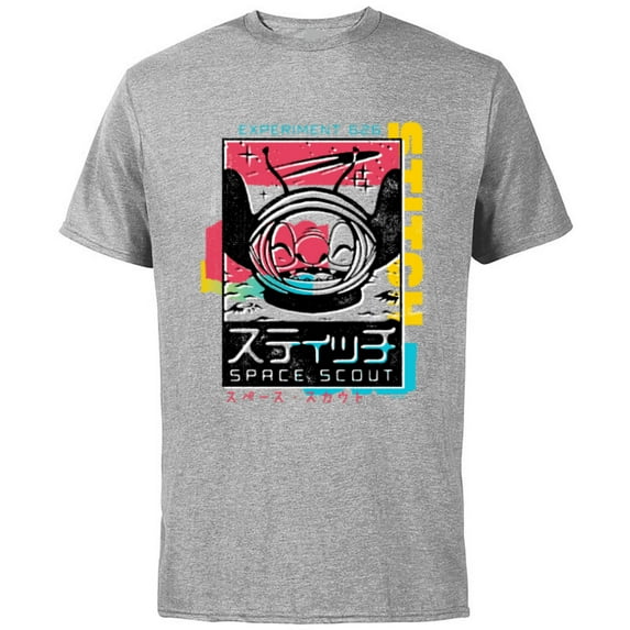 Disney Lilo & Stitch Space Scout Stitch Experiment 626 - Short Sleeve Cotton T-Shirt for Adults - Customized-Athletic Heather