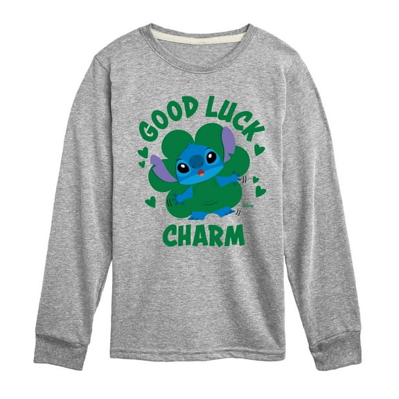 Disney Lilo & Stitch - St. Patrick's Day - Good Luck Charm - Toddler & Youth Long Sleeve T-Shirt
