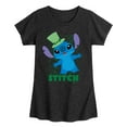 thumbnail image 1 of Disney Lilo & Stitch - St. Patrick's Day - Stitch & Clovers - Toddler & Youth Girls Short Sleeve T-Shirt, 1 of 5