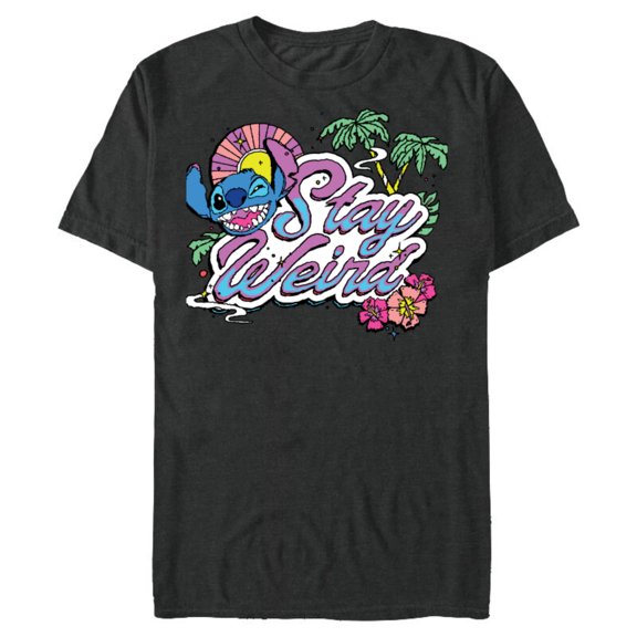 Disney Lilo & Stitch Stay Weird - Short Sleeve Blended T-Shirt for Adults -Customized-Dark Heather