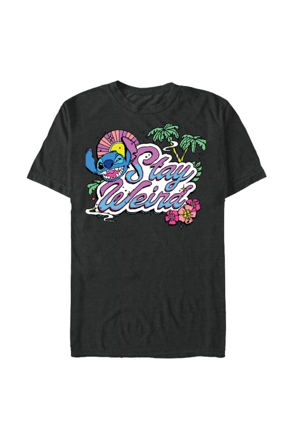 Lilo & Stitch Stay Weird - Short Sleeve Blended T-Shirt for Adults -Customized-Dark Heather