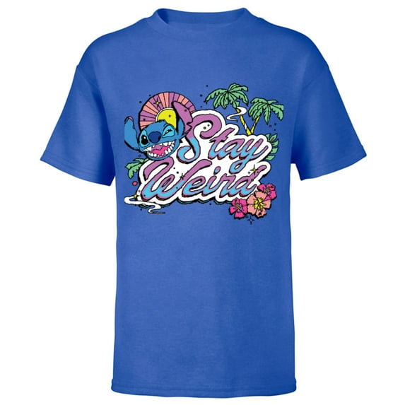 Disney Lilo & Stitch Stay Weird - Short Sleeve T-Shirt for Kids -Customized-Royal