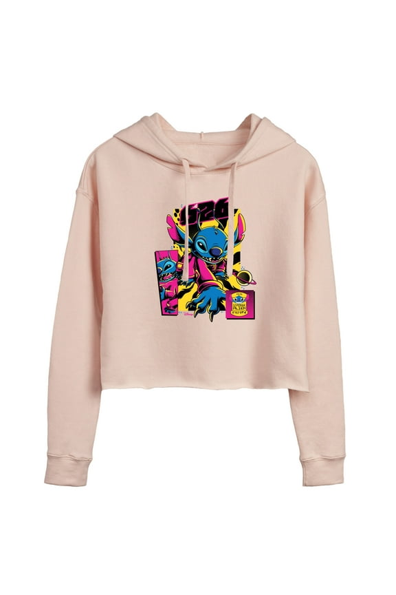 - Lilo & Stitch - Stitch 626 Comic Page - Juniors Cropped Pullover Hoodie