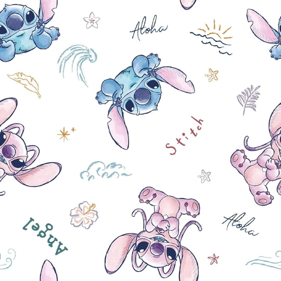 Disney Lilo Stitch Stitch Angel Tropical Aloha Cotton Fabric - Walmart.com