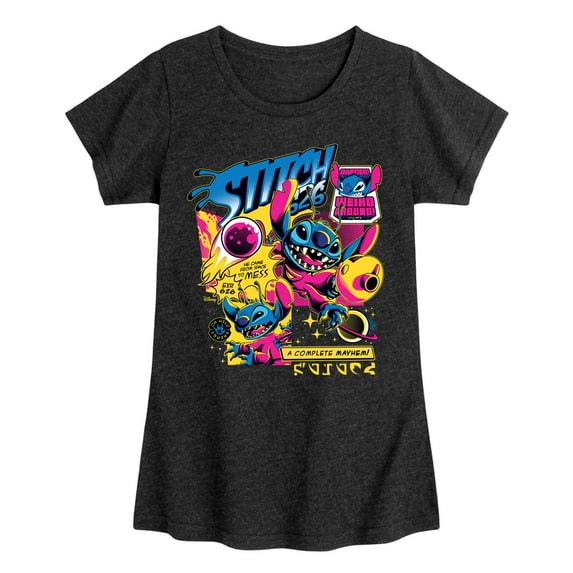 Disney - Lilo & Stitch - Stitch Comic - Toddler & Youth Girls Short Sleeve Graphic T-Shirt