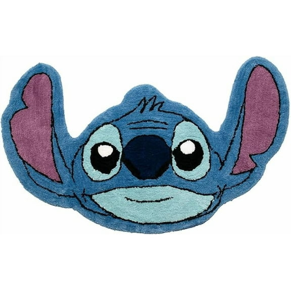 Disney Lilo & Stitch Stitch Face 4ft x 2ft Fluffy Plush Tufted Area Rug - Kids Home Décor