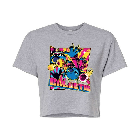 Disney - Lilo & Stitch - Stitch Flipped Comic Page - Juniors Cropped Cotton Blend T-Shirt
