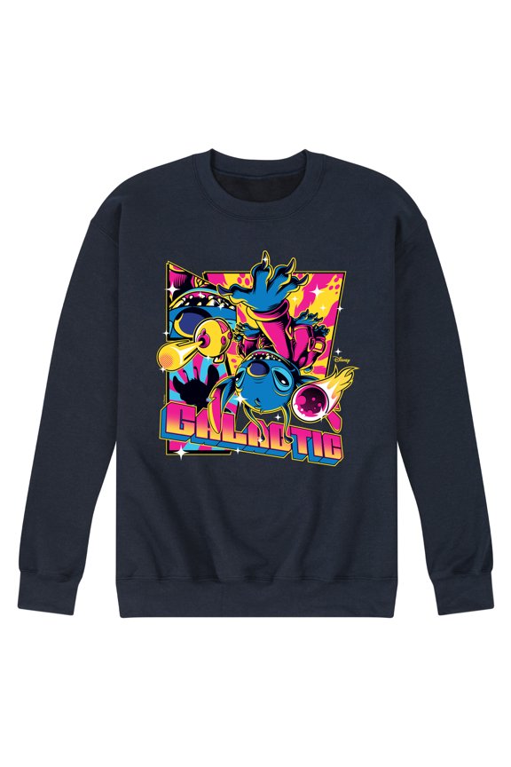 - Lilo & Stitch - Stitch Flipped Comic Page - Men's Crew Neck Fleece Pullover