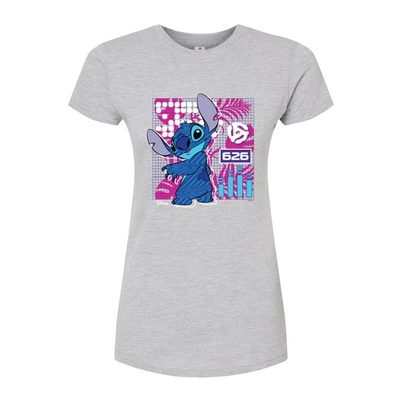 Disney - Lilo & Stitch - Stitch Grid - Juniors Fitted Graphic T-Shirt