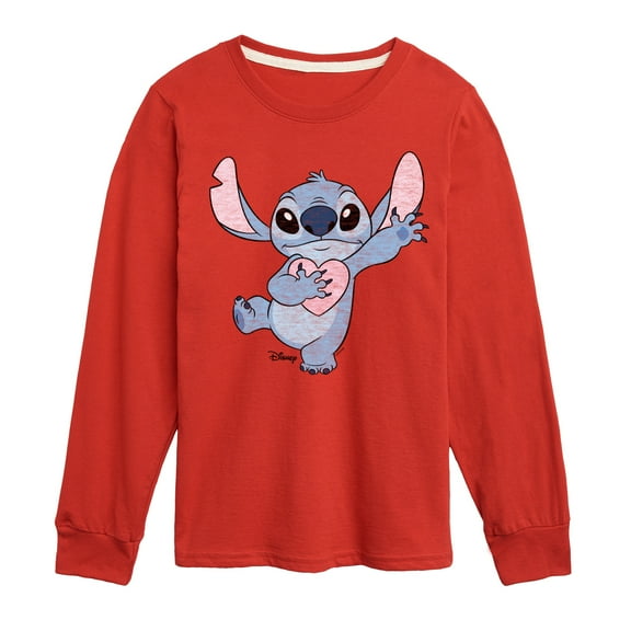 Disney - Lilo & Stitch - Stitch Hearts You - Toddler & Youth Long Sleeve Graphic T-Shirt