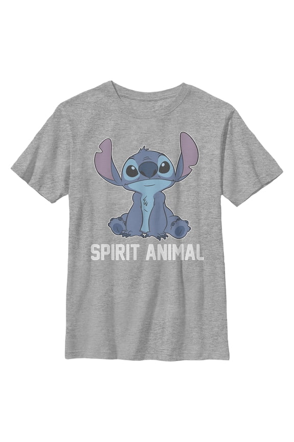 Boy's Lilo & Stitch Cute and Fluffy Spirit Animal Graphic Tee Athletic Heather Medium