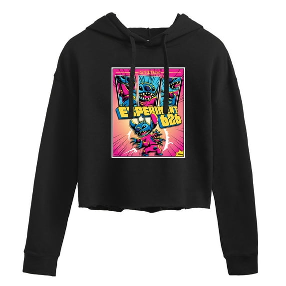 Disney - Lilo & Stitch - Stitch Tri Panel Page - Juniors Cropped Pullover Hoodie