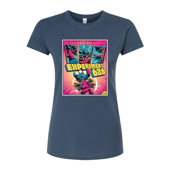 Disney - Lilo & Stitch - Stitch Tri Panel Page - Juniors Fitted Graphic T-Shirt