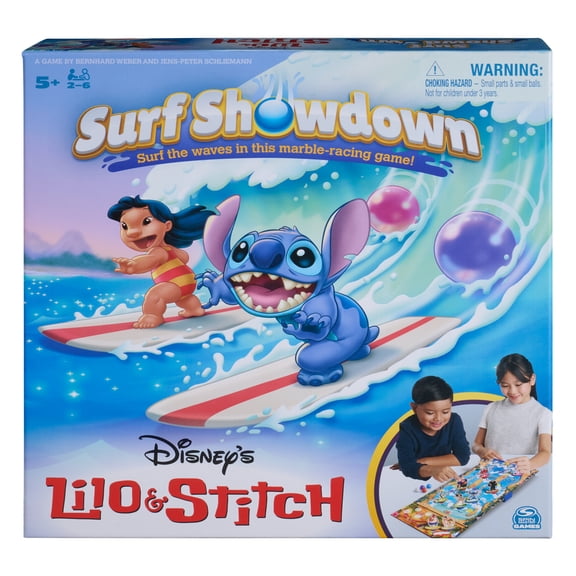 Spin Master Games, Disneys Lilo & Stitch Surf Showdown, Marble Game, Stitch Girl Gifts, Easy Activity Toy, Fun for Kids & Family, 2-6 Players, for Ages 5 & Up