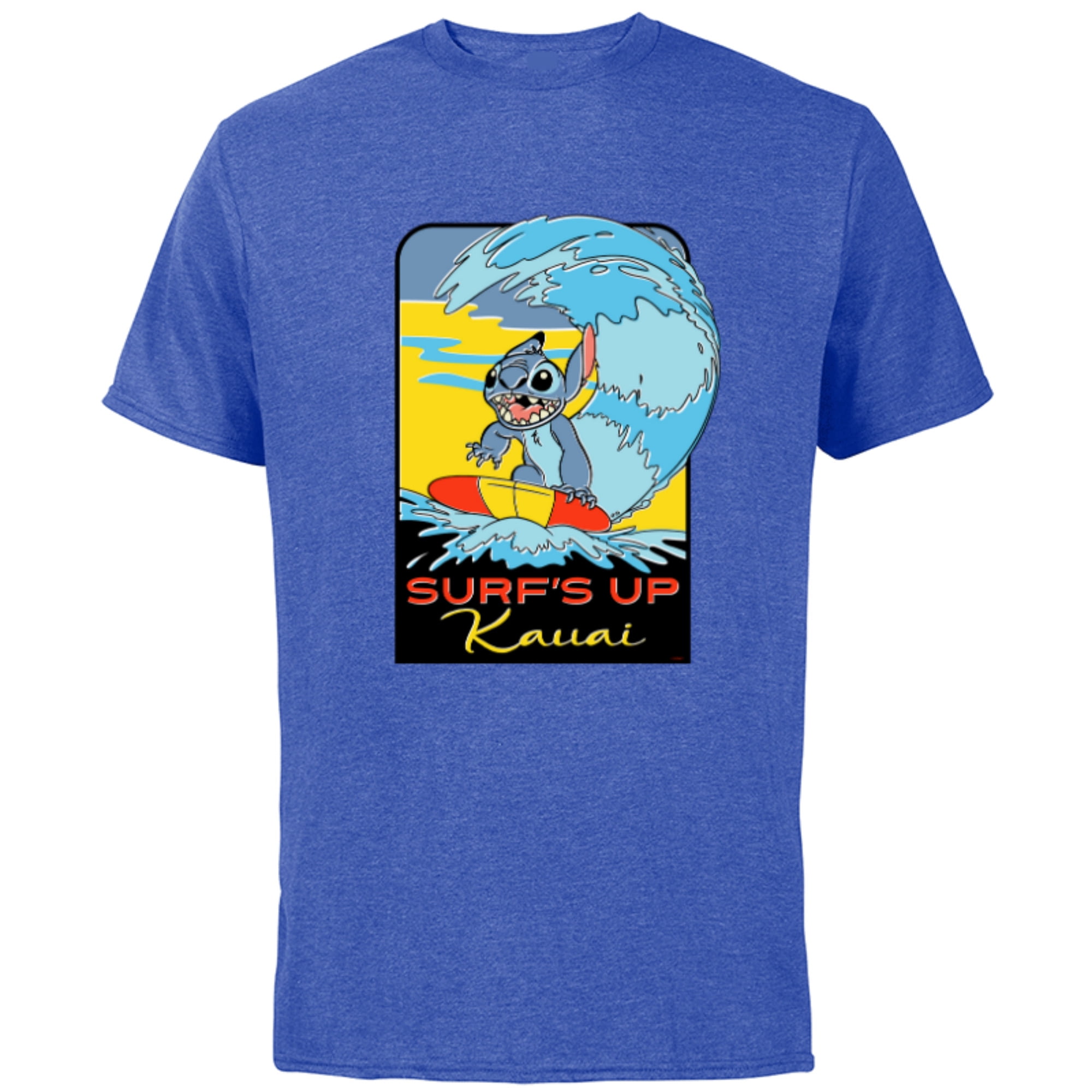 Disney Lilo & Stitch Surf’s Up Kauai - Short Sleeve Cotton T-Shirt for Adults - Customized-Royal Heather