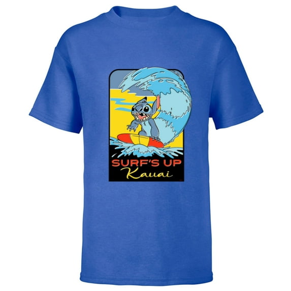 Disney Lilo & Stitch Surf’s Up Kauai - Short Sleeve T-Shirt for Kids - Customized-Royal